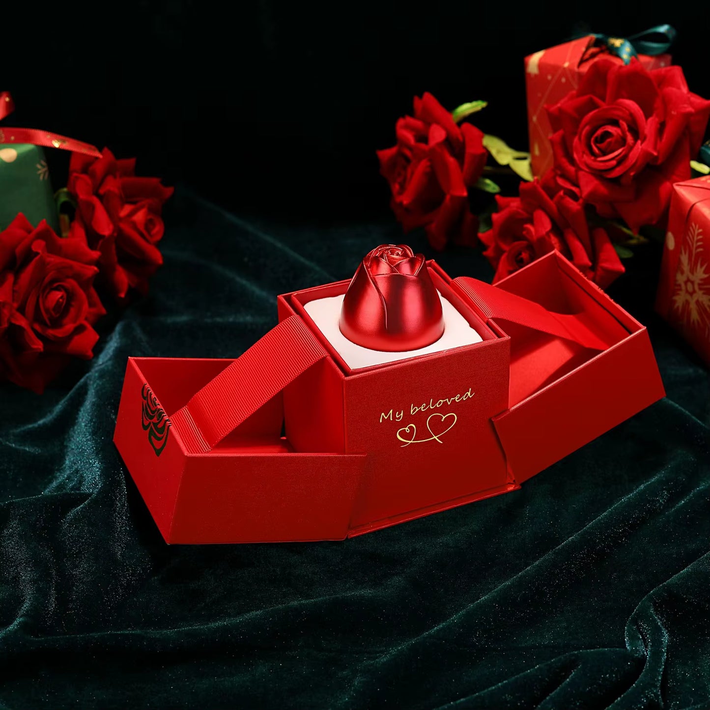 Lifting Rose Gift Box Necklace Ring Display Box for Women Girlfriend Birthday Christmas Valentine Gifts 2023 New in Accessories