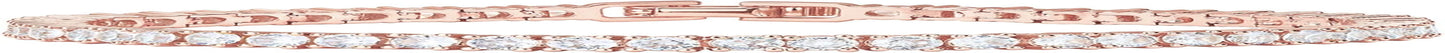 14K Rose Gold Plated 3Mm Cubic Zirconia Classic Tennis Bracelet | Gold Bracelets | Size 6.5-7.5 Inch