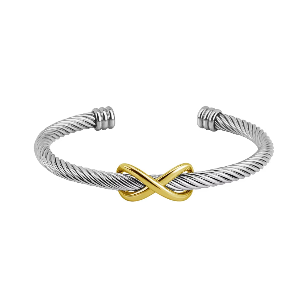 Elegant Infinity Wire Bracelet Cuff – The Perfect Valentine's Day Gift to Delight Your Girlfriend or Wife!