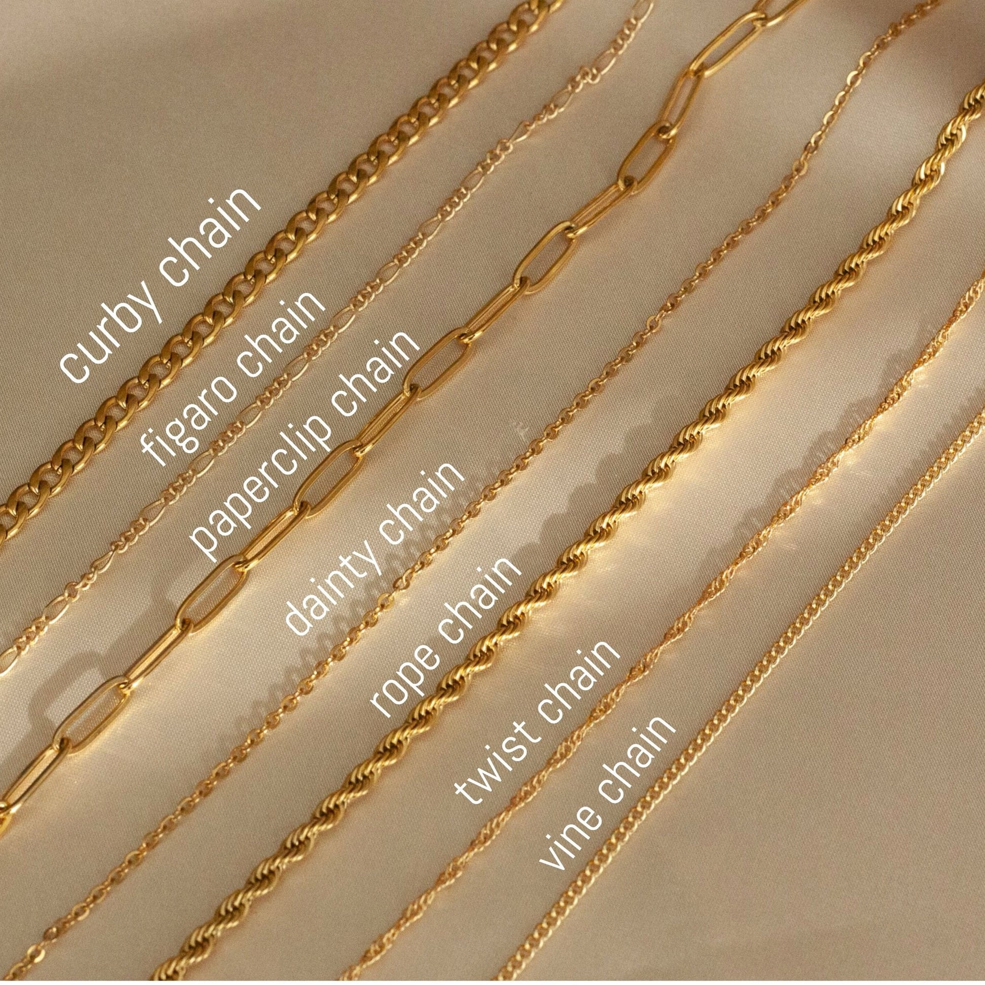 18K Gold Chain Necklace, Cable Chain, Paperclip Chain, Twist Chain, Figaro, Curb Chain, Pearl Bead Chain, Chain for Kids, Mothers Day Gift